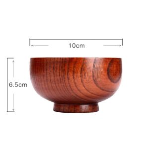Bol japonais en bois Hara petit modèle de face, avec schéma des dimensions