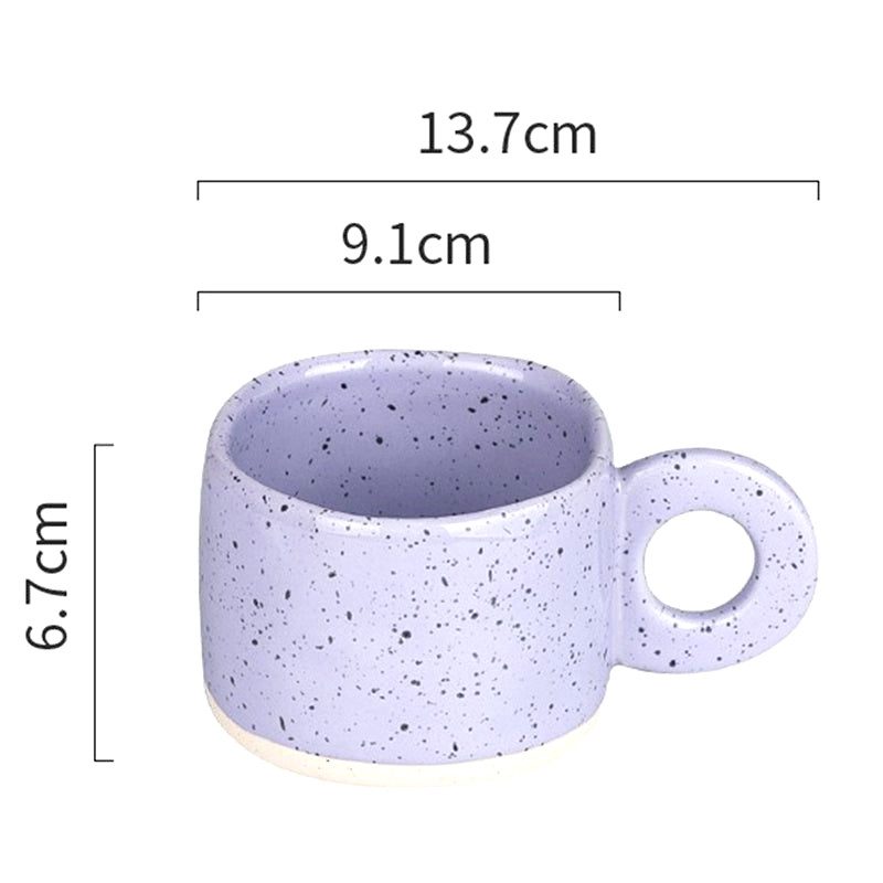 Tasse Nebula mauve avec schéma des dimensions