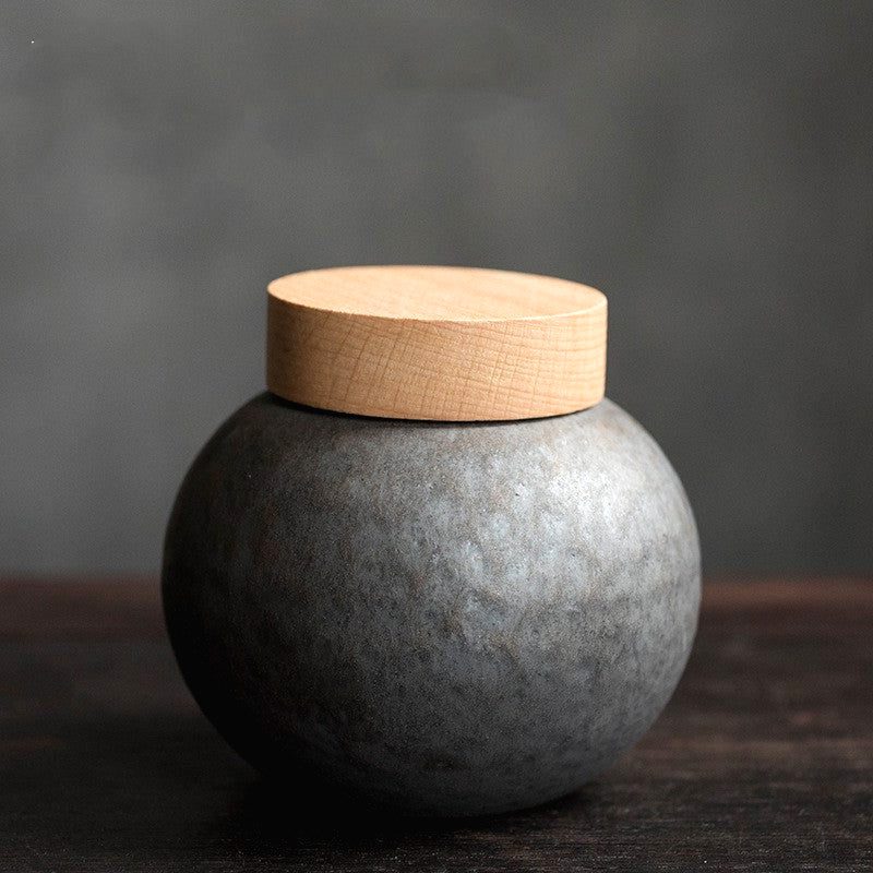 Pot à thé Kanazawa en céramique forme ovale, couvercle clair, de face