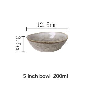 Bol japonais Kobo gris, petit modèle de face avec schéma des dimensions