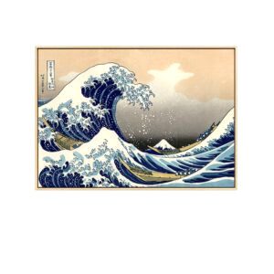 Affiche japonaise La Grande Vague de Kanagawa encadrée, vue de face