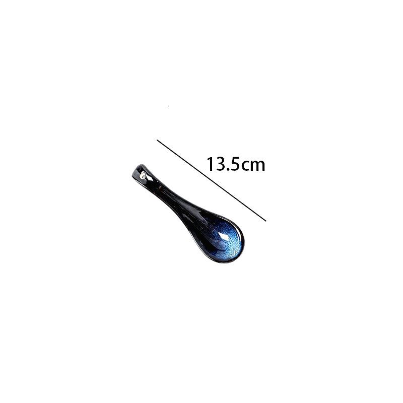 Cuillère Mahōtsukai bleue avec schéma des dimensions