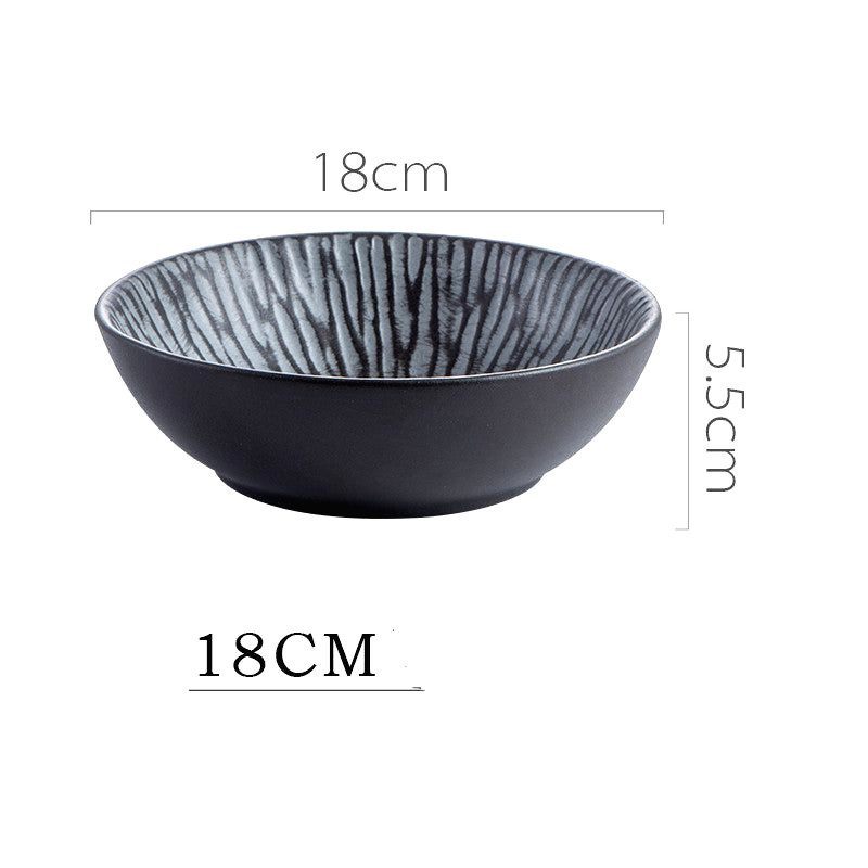 Bol japonais Tora à rayures, modèle moyen avec schéma des dimensions