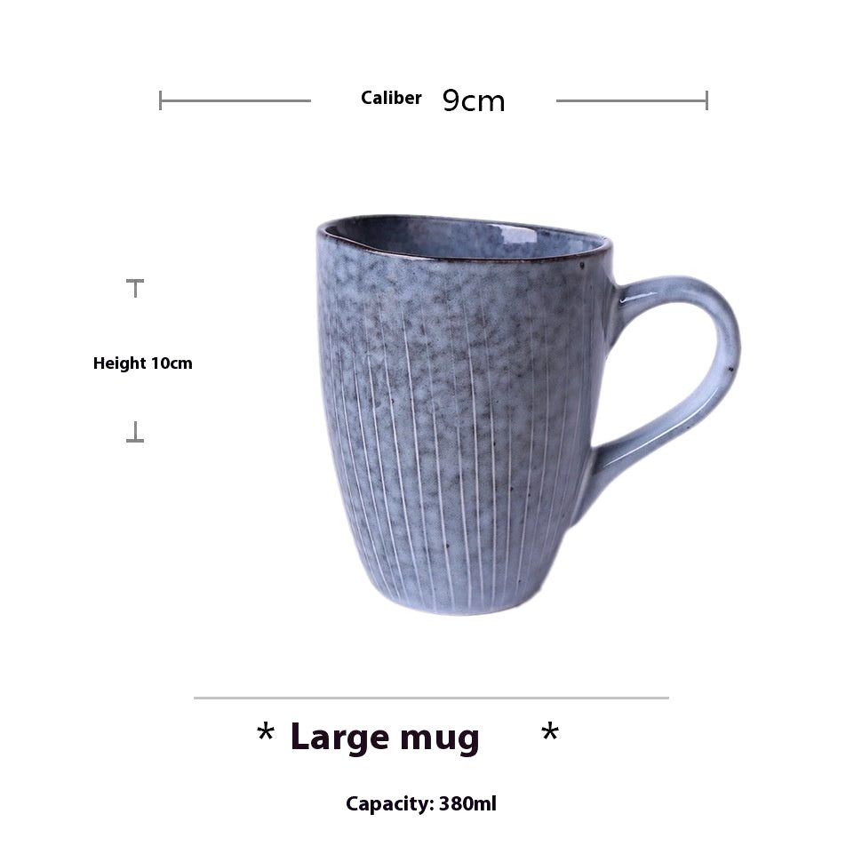 Grande tasse Sora à anse avec schéma des dimensions