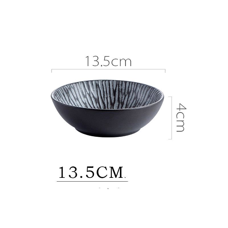 Bol japonais Tora à rayures, petit modèle avec schéma des dimensions