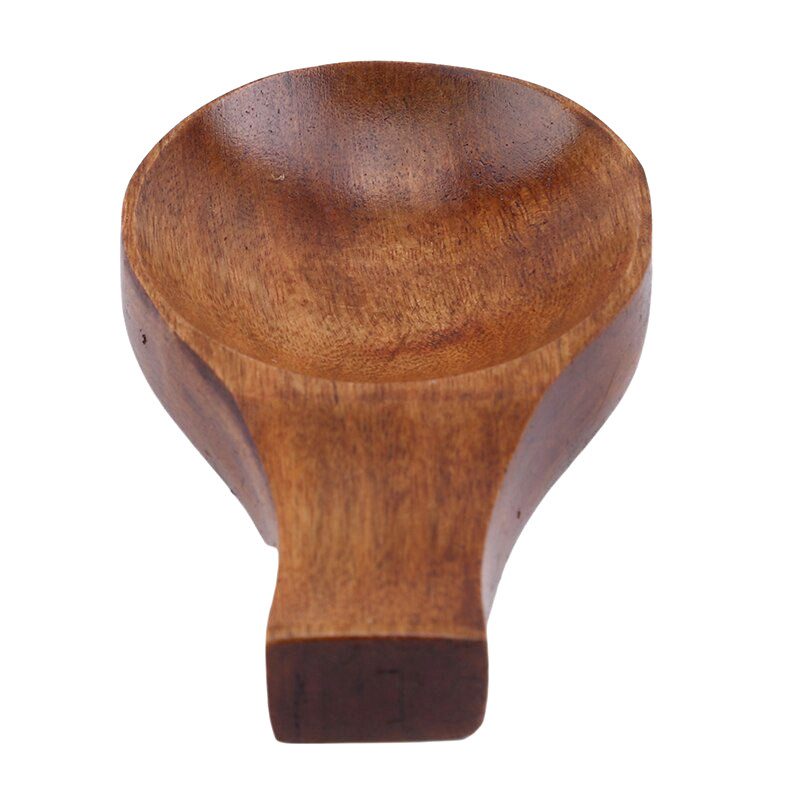 Coupelle à sauce en bois vue de dessus sur fond blanc