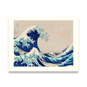 Affiche estampe japonaise ukiyo-e, modèle Vague de Kanagawa vu de face