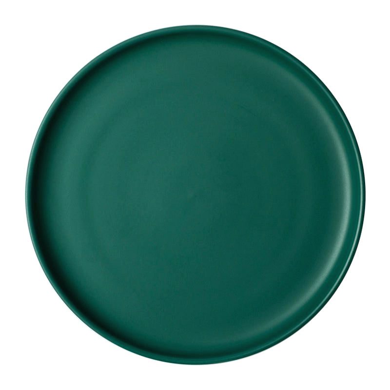 Assiette japonaise Okawa vert forêt vue de dessus sur fond blanc
