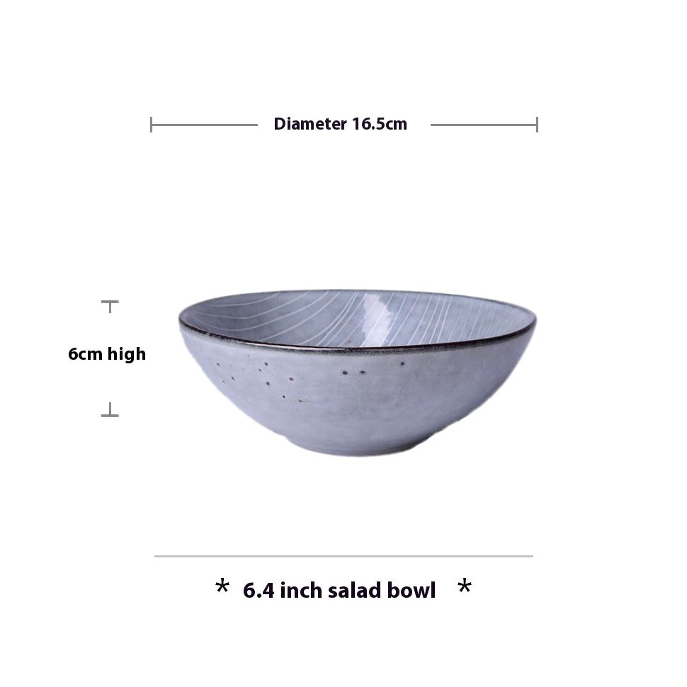 Bol à salade Sora évasé avec schéma des dimensions