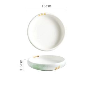 Bol japonais Mizumi blanc vert archipel, grand modèle avec schéma des dimensions