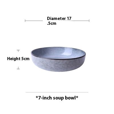 Bol à soupe bas Sora vu de profil avec schéma des dimensions
